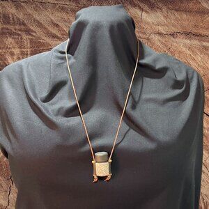 Handmade OOAK perfume or essential oil bottle Celtic necklace